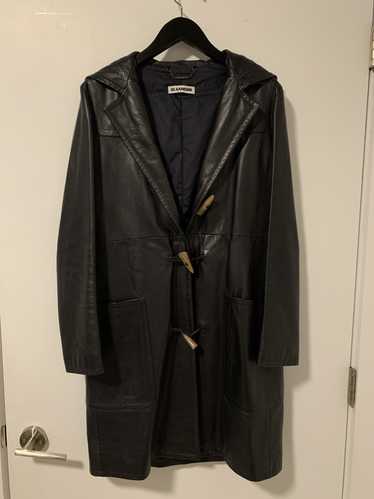 Jil Sander Jil Sander Leather Navy Coat