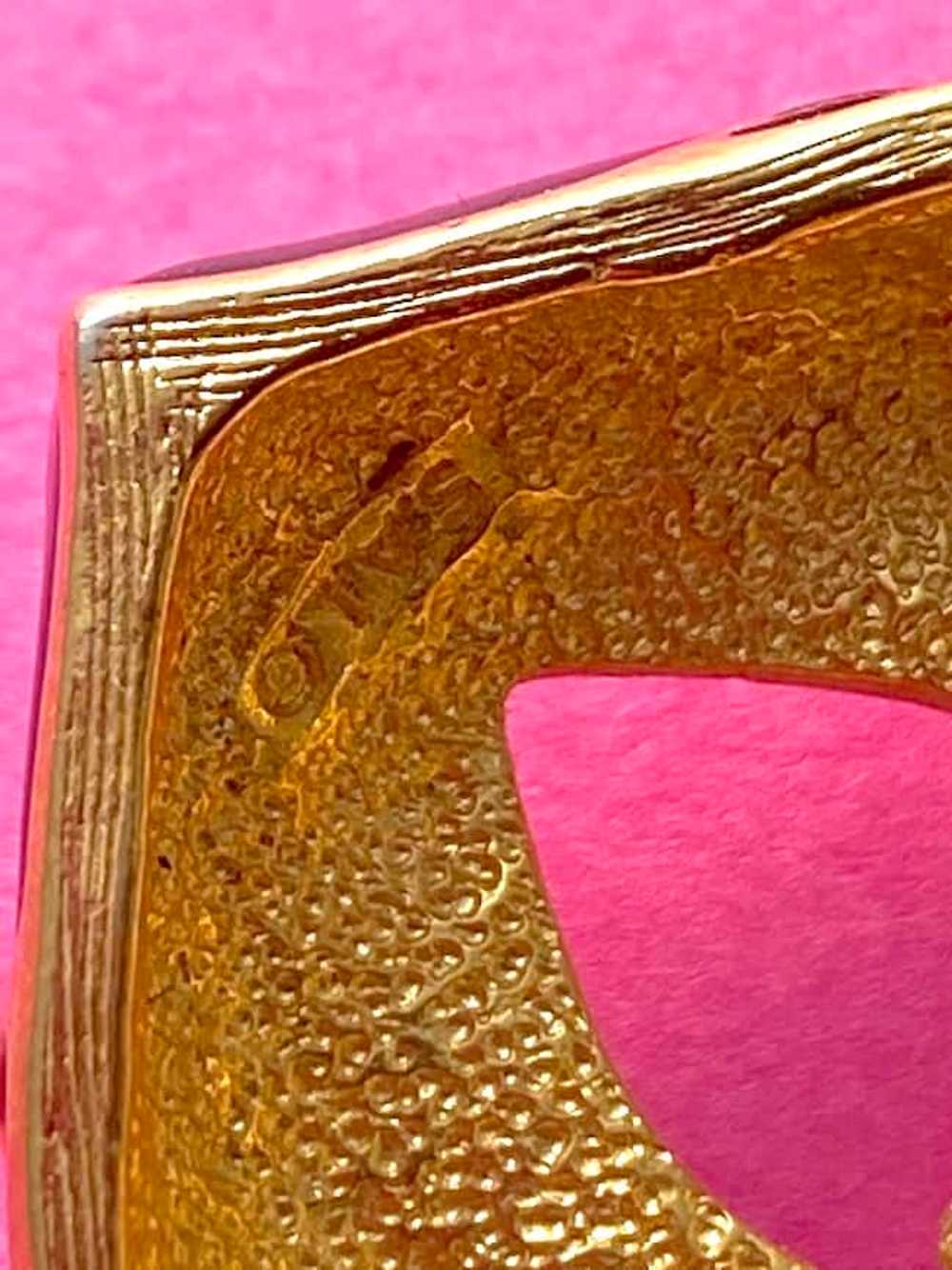 Chunky 80s vintage SAL Swarovski necklace in gold… - image 3
