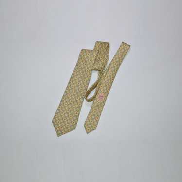 Hermes × Luxury Hermès Yellow Green Silk Tie Crav… - image 1