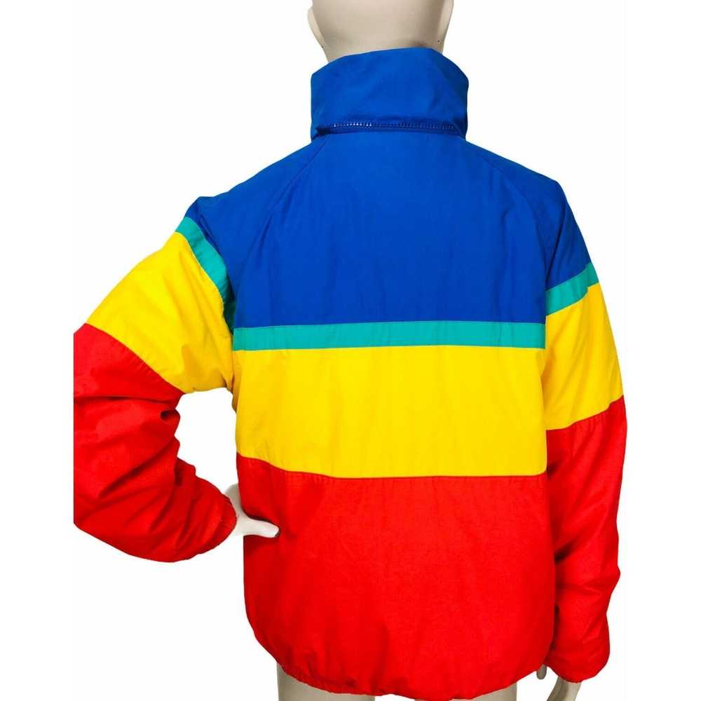 Vintage Vtg 80's Rainbow Color Block Reversible D… - image 8