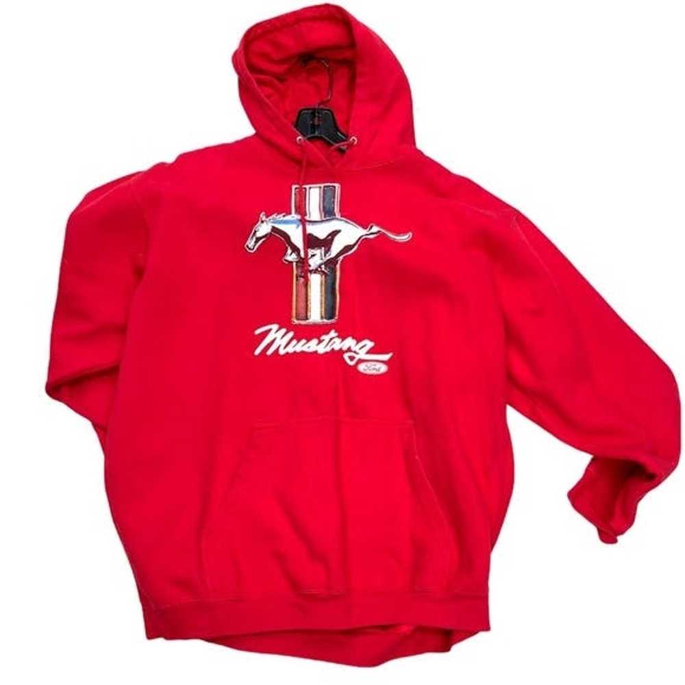 Ford Mustang Men XL Red Multi-Color Hoodie Pullov… - image 1