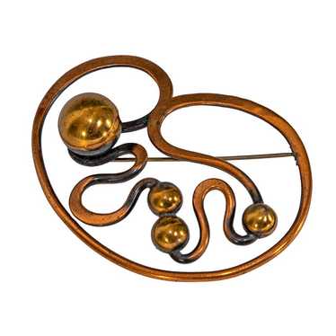 Art Smith Modernist Copper Brooch - image 1