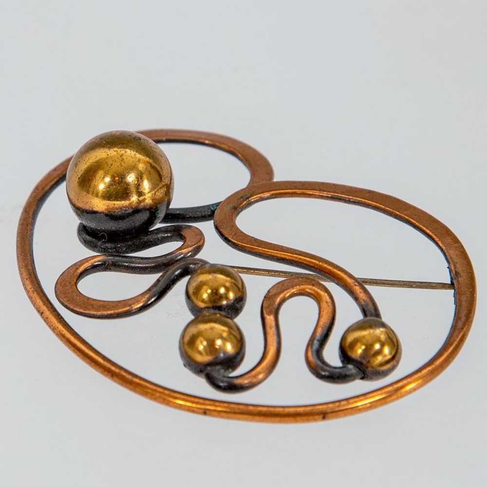 Art Smith Modernist Copper Brooch - image 2