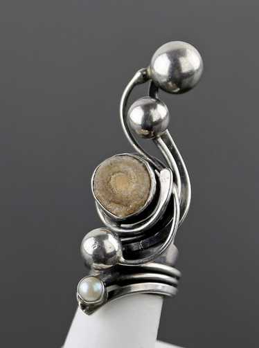 Rachel Gera Modernist Sterling, Druzy Quartz and P