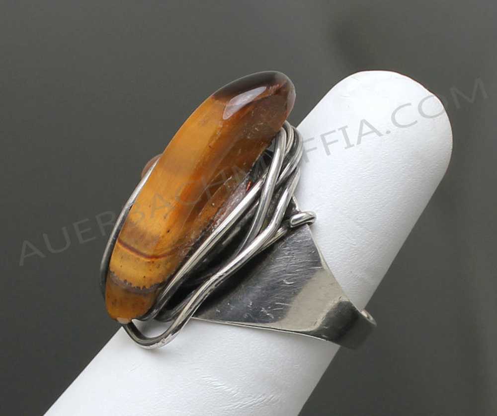 Rebajes Sterling Modernist Ring Tiger Eye - image 4