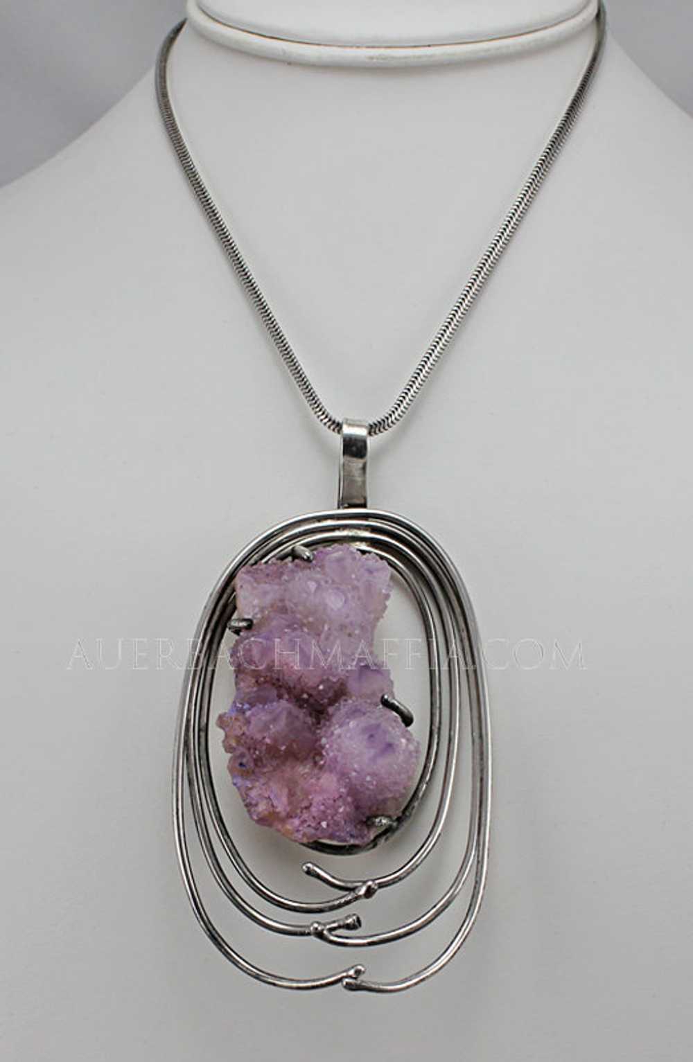 Modernist Necklace Sterling and Quartz By Jean - image 2