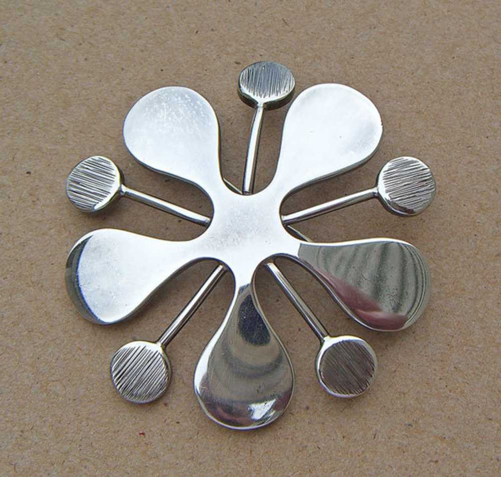 Jane Wiberg Modernist Sterling Brooch- Denmark - image 1