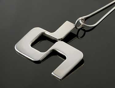 John Lewis Modernist Sterling Pendant Necklace - image 1