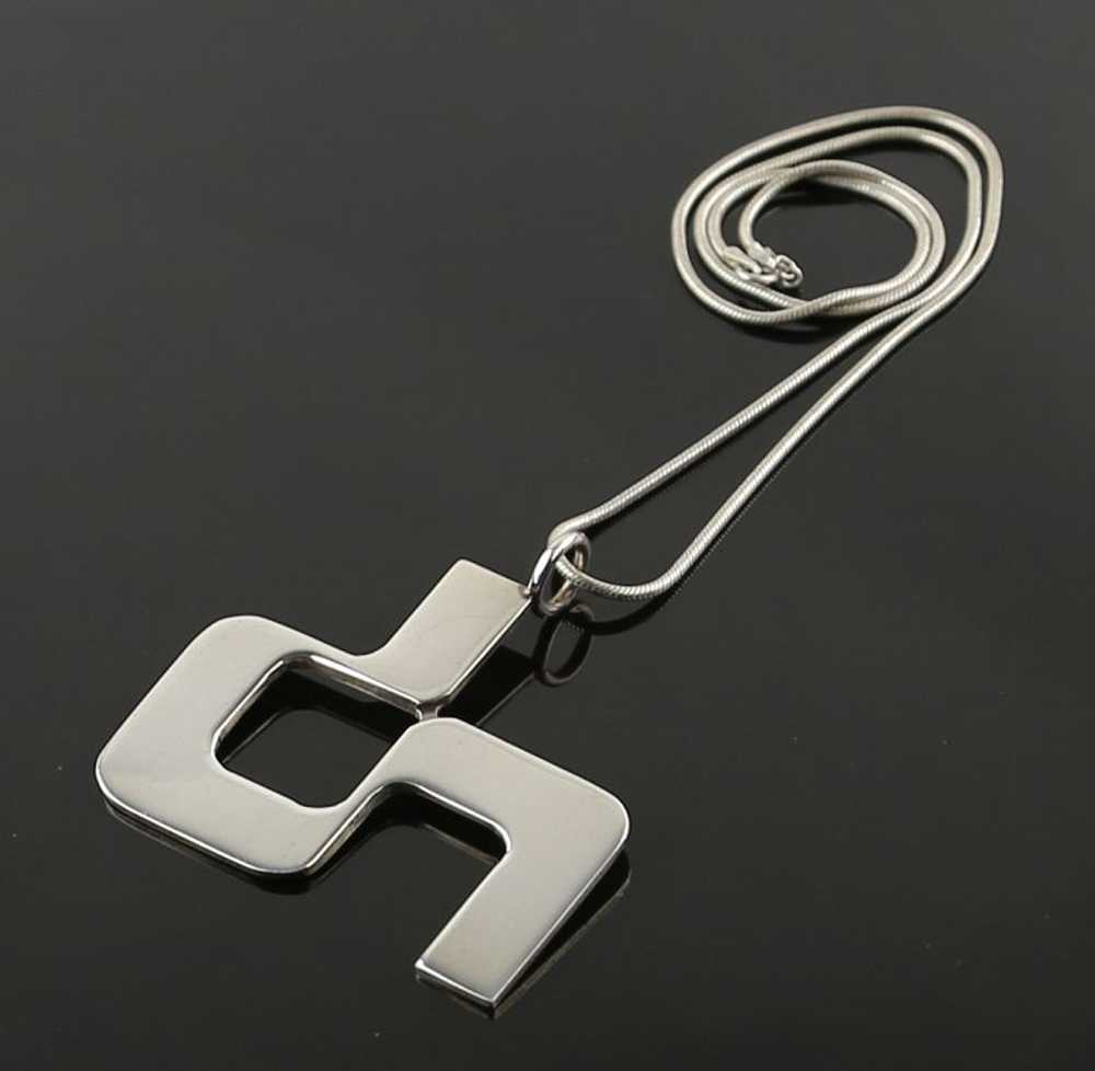 John Lewis Modernist Sterling Pendant Necklace - image 2