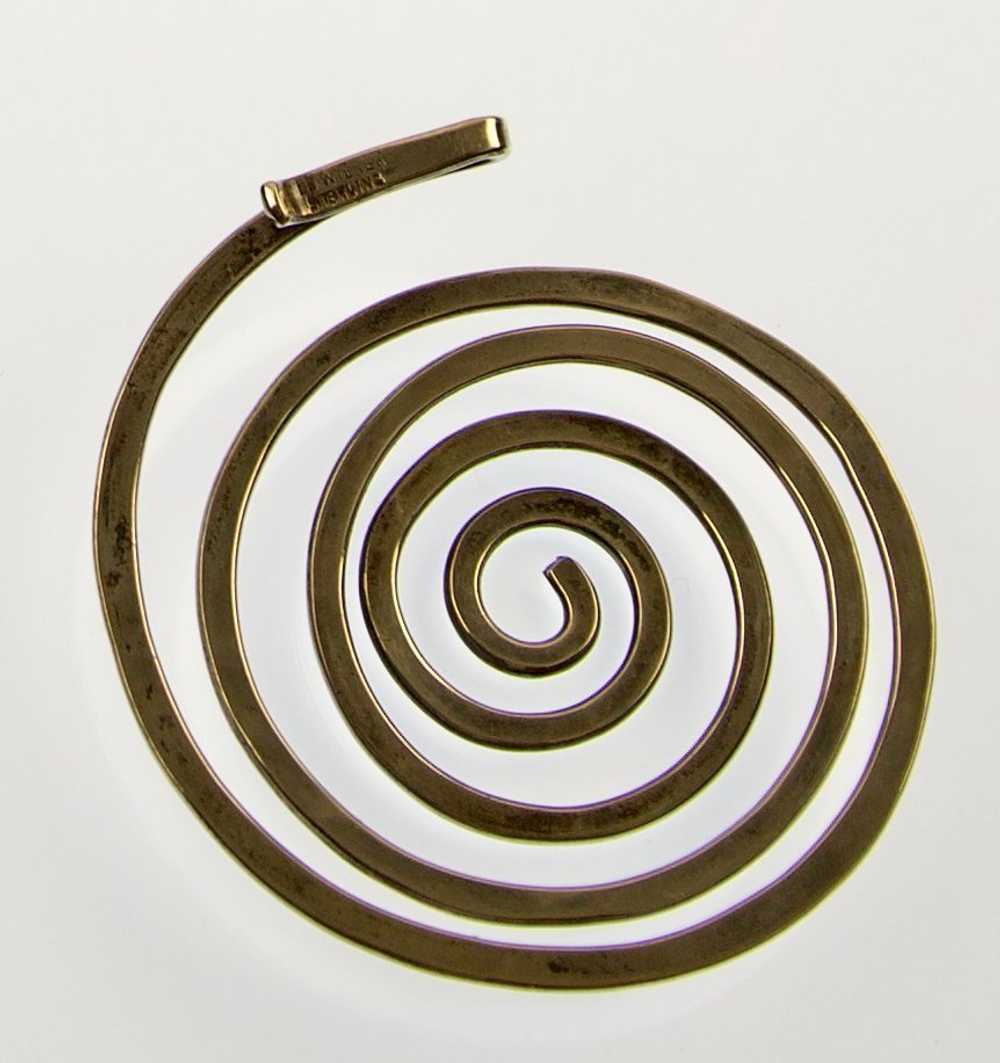 Ed Wiener Modernist Sterling Spiral Pendant 1950 - image 3