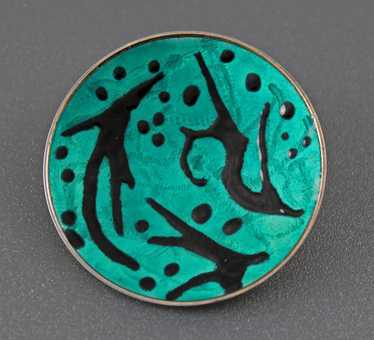 Balle Norway Sterling and Enamel Abstract Brooch - image 1