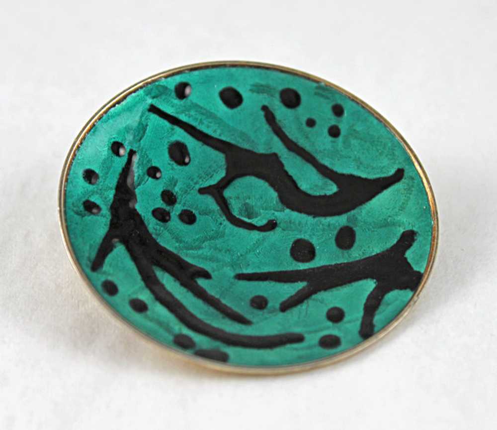 Balle Norway Sterling and Enamel Abstract Brooch - image 2