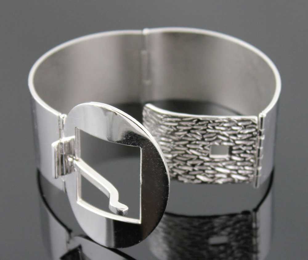 UnoAerre Modernist Sterling Buckle Bracelet Italy - image 3
