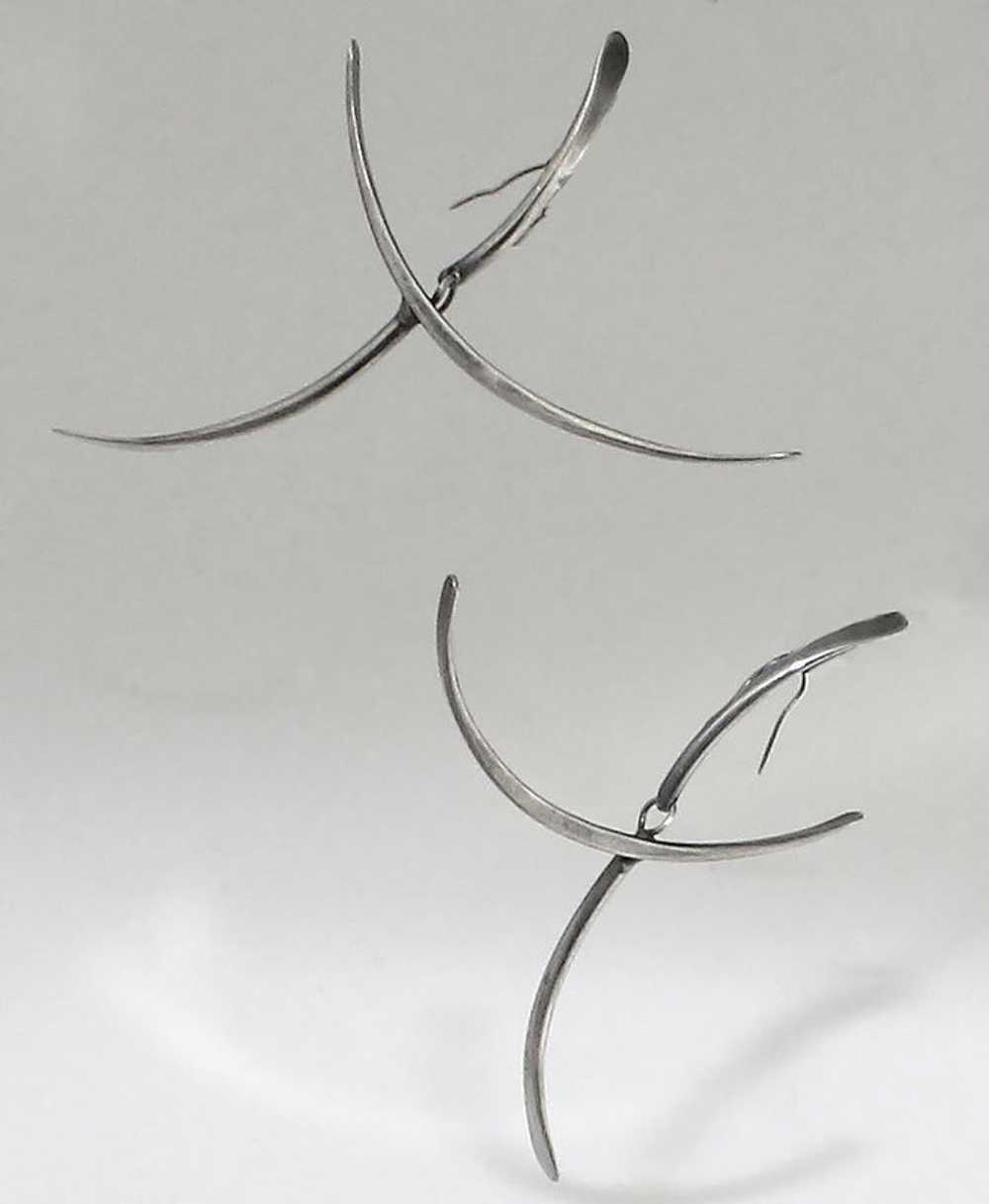 Art Smith Modernist Sterling Kinetic Earrings 1950 - image 1