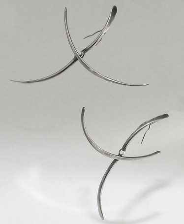Art Smith Modernist Sterling Kinetic Earrings 1950 - image 1