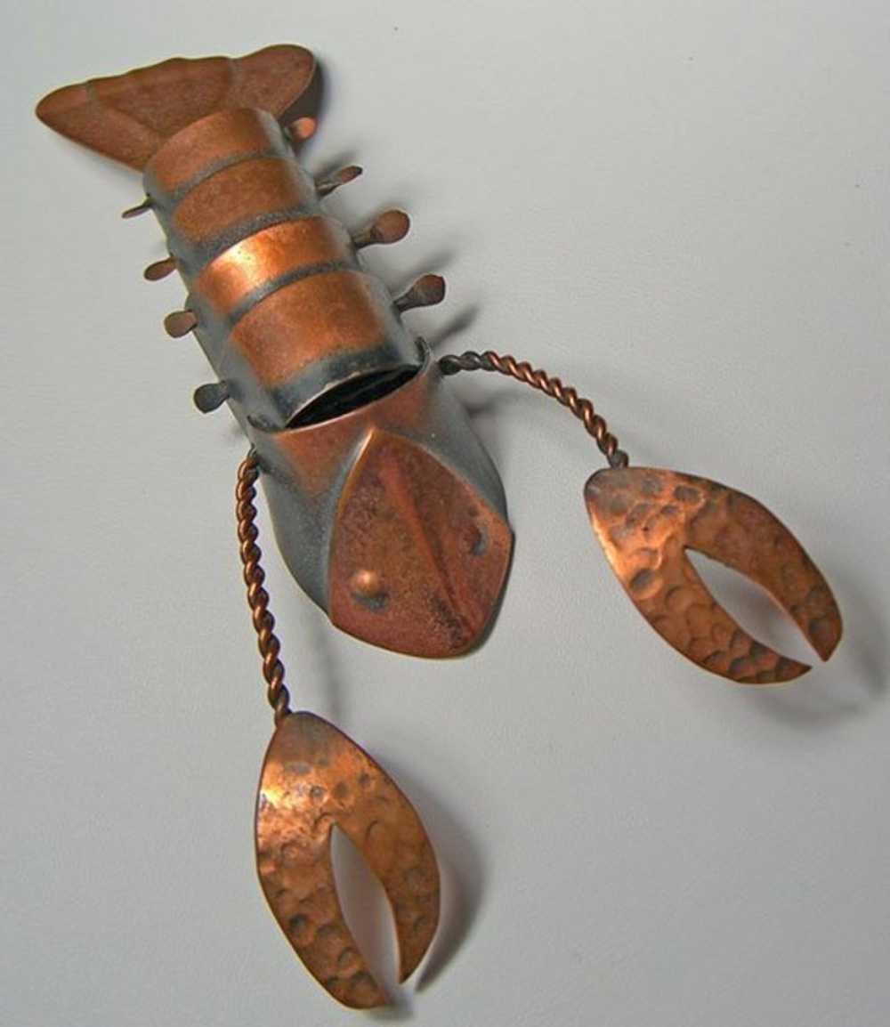 Rebajes Modernist Handcrafted Lobster Brooch - image 1