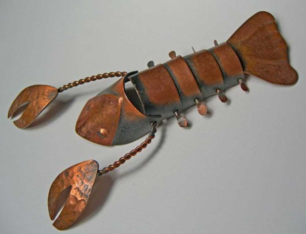 Rebajes Modernist Handcrafted Lobster Brooch - image 2