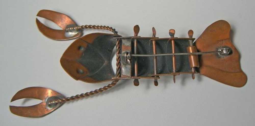 Rebajes Modernist Handcrafted Lobster Brooch - image 4
