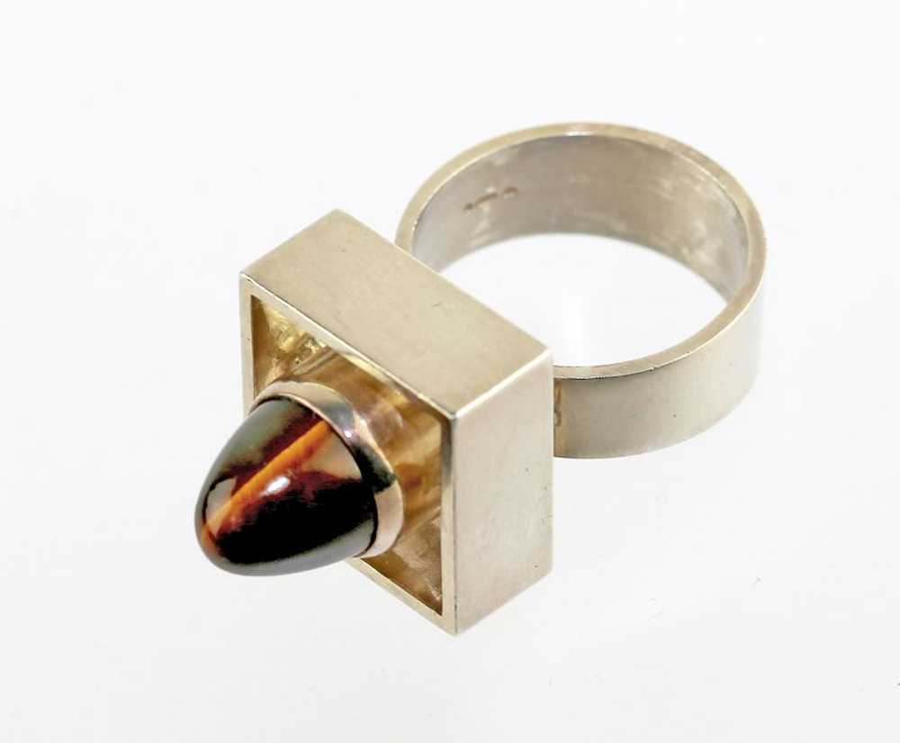 N.E. From Modernist Sterling and Tiger's Eye Ring… - image 3