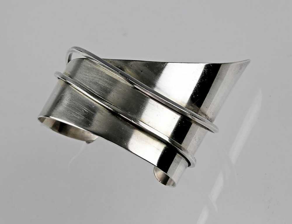 Ella Cone Modernist Sterling Cuff Bracelet Mid 20… - image 2