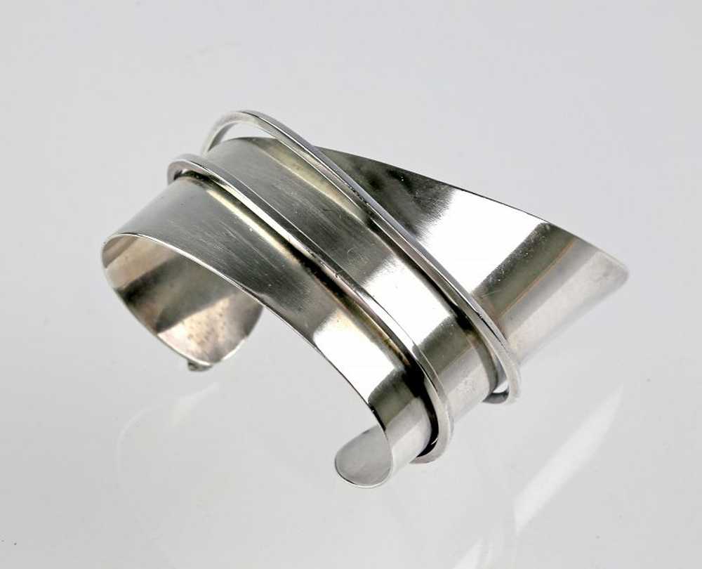 Ella Cone Modernist Sterling Cuff Bracelet Mid 20… - image 3