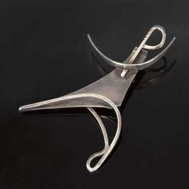 Bill Tendler Modernist Sterling Pendant/Pin 1950 - image 1