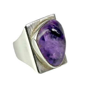 Jane Wiberg Modernist Sterling and Amethyst Quartz