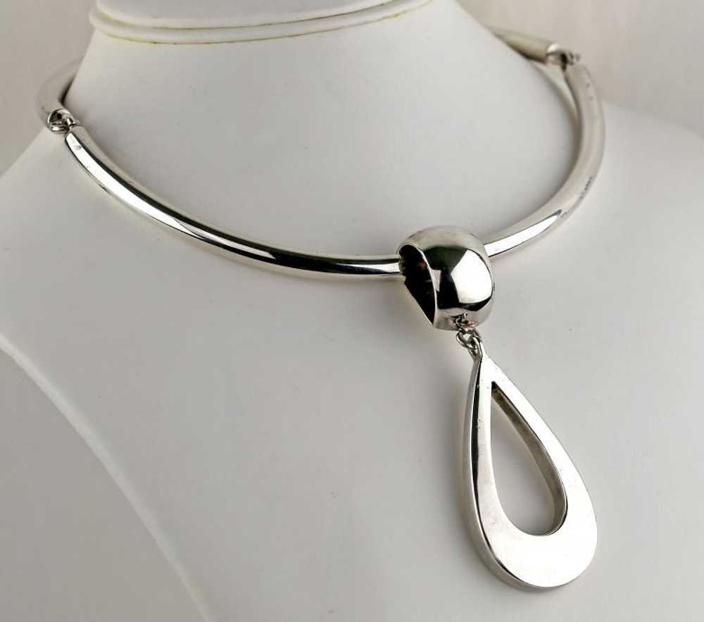 S'Paliu Modernist Sterling Silver Necklace Mid 20… - image 1