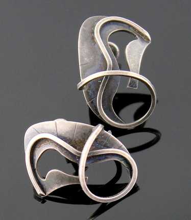 Paul Lobel Modernist Sterling Seahorse Earrings 19