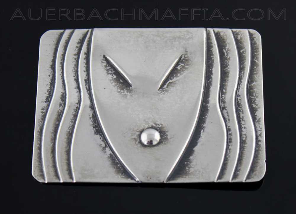 Rebajes Sterling Silver Deco Mask Brooch - 1940's - image 1