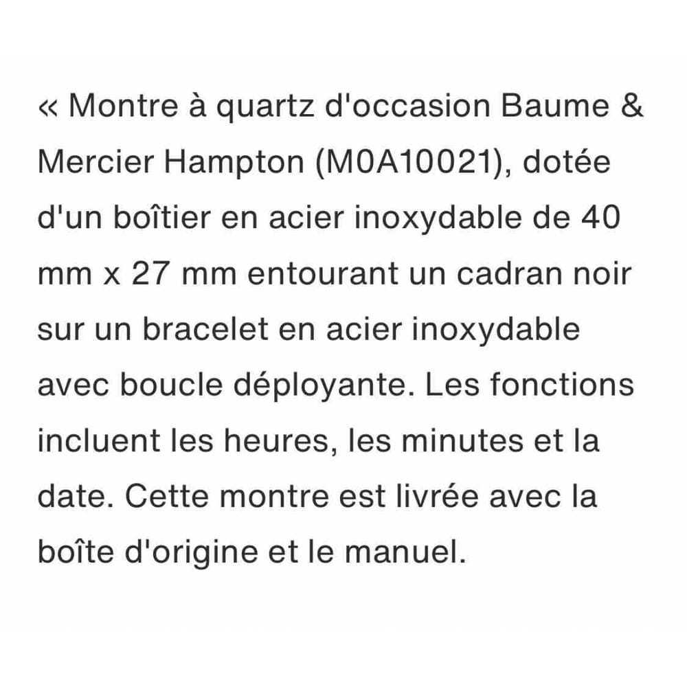 Baume Et Mercier Hampton Lady watch - image 5