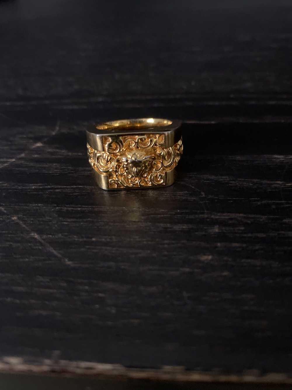 Versace Versace 18k brass gold plated ring - image 1