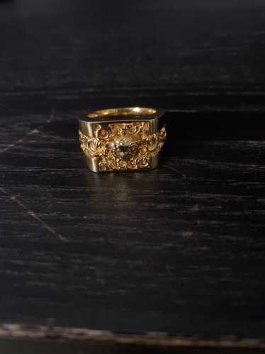 Versace Versace 18k brass gold plated ring - image 1