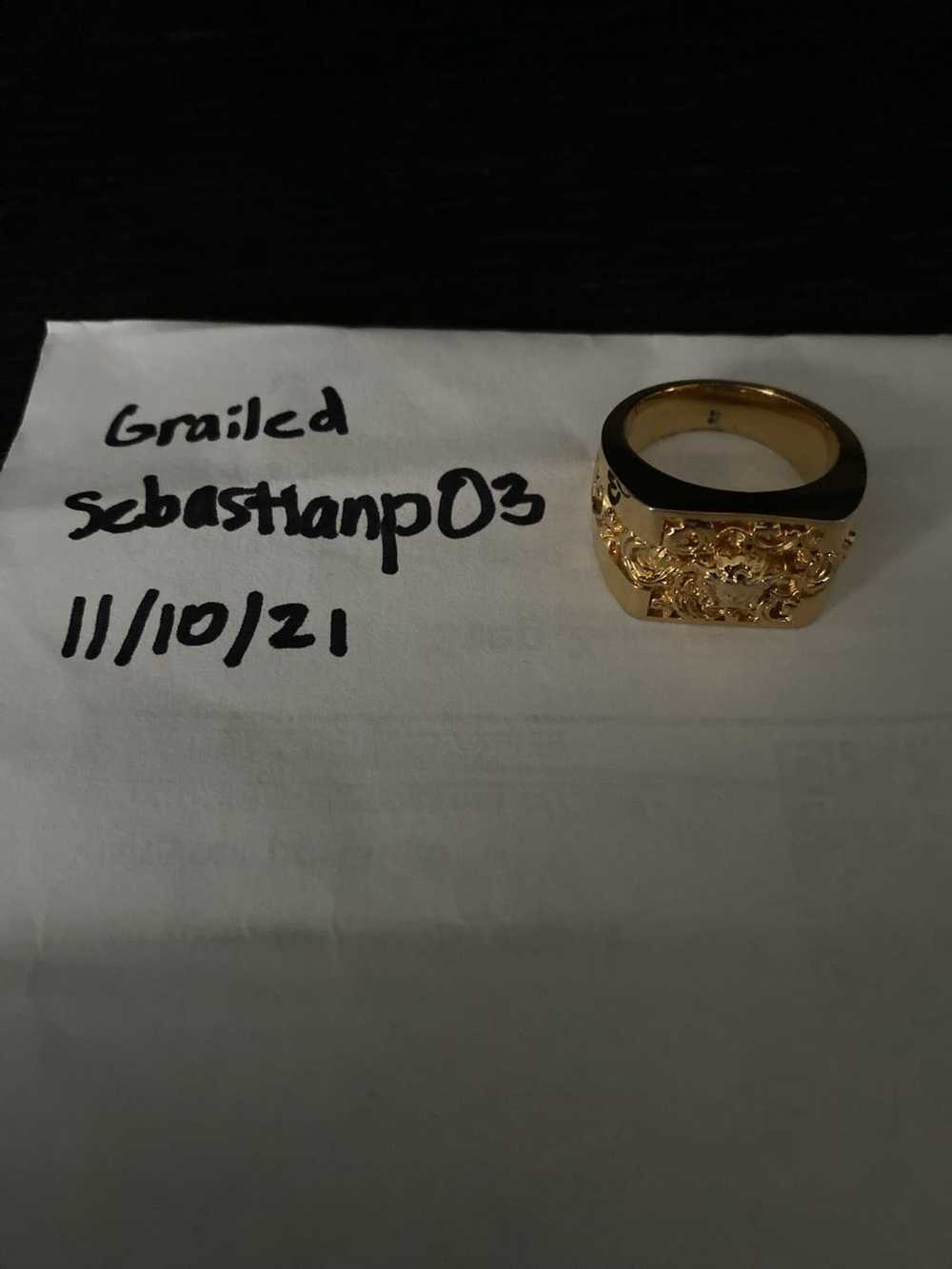 Versace Versace 18k brass gold plated ring - image 3