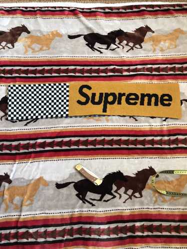 Supreme Checker Logo Wool Scarf