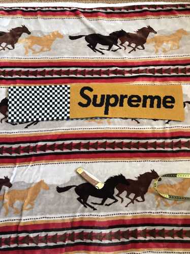 Supreme Checker Logo Wool Scarf - image 1