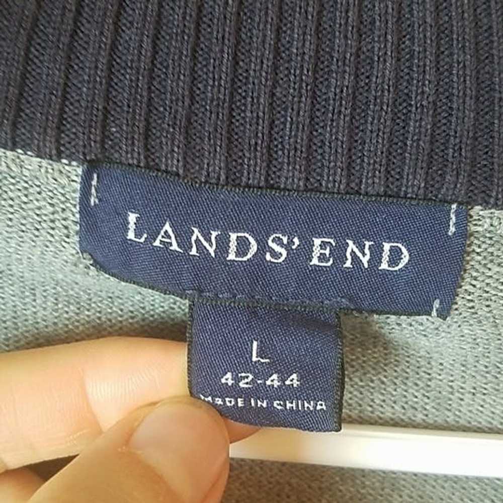 Lands End Lands End mens grey half zip sweater L … - image 2