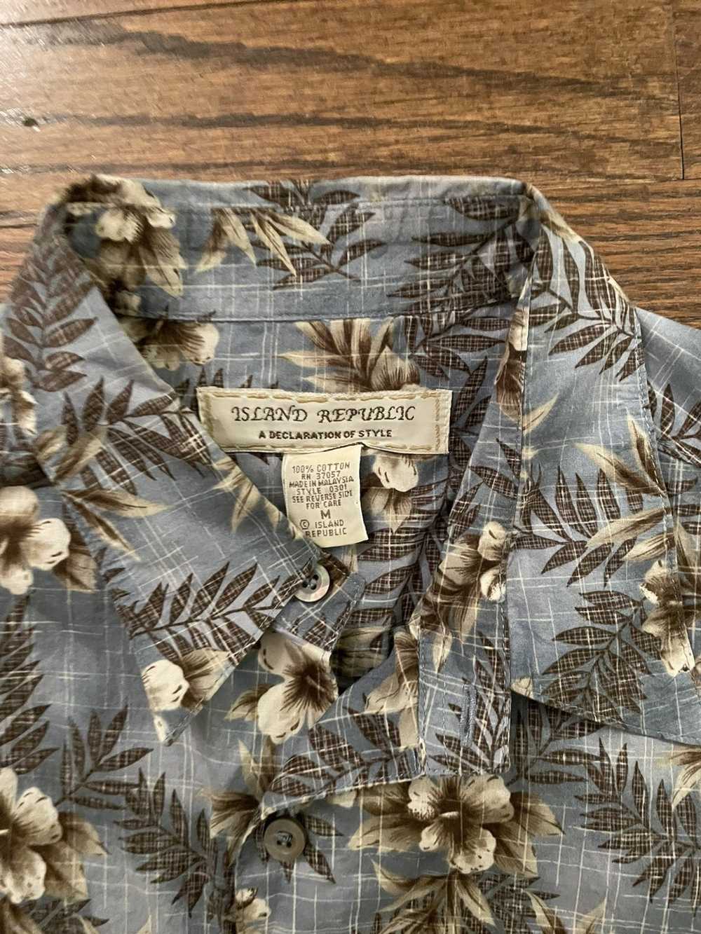 Hawaiian Shirt Island Republic Blue Hawaiian Flor… - image 8