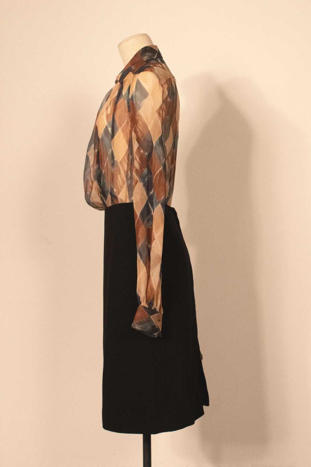 Hermes black wool pencil skirt - image 3