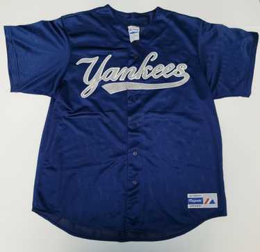 Vintage Majestic New York Yankees Red Pinstripe Jersey MLB Youth XL MADE IN  USA