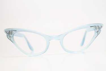 Blue rhinestone Cat Eye Glasses