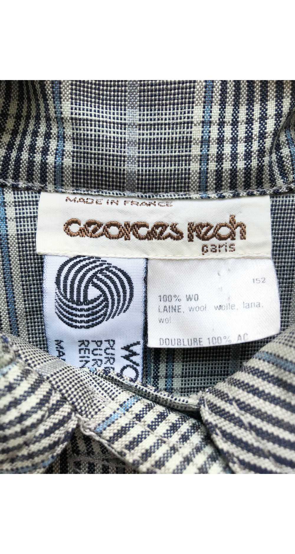 Georges Rech 1980s Plaid Gray Wool Trench Coat - image 6