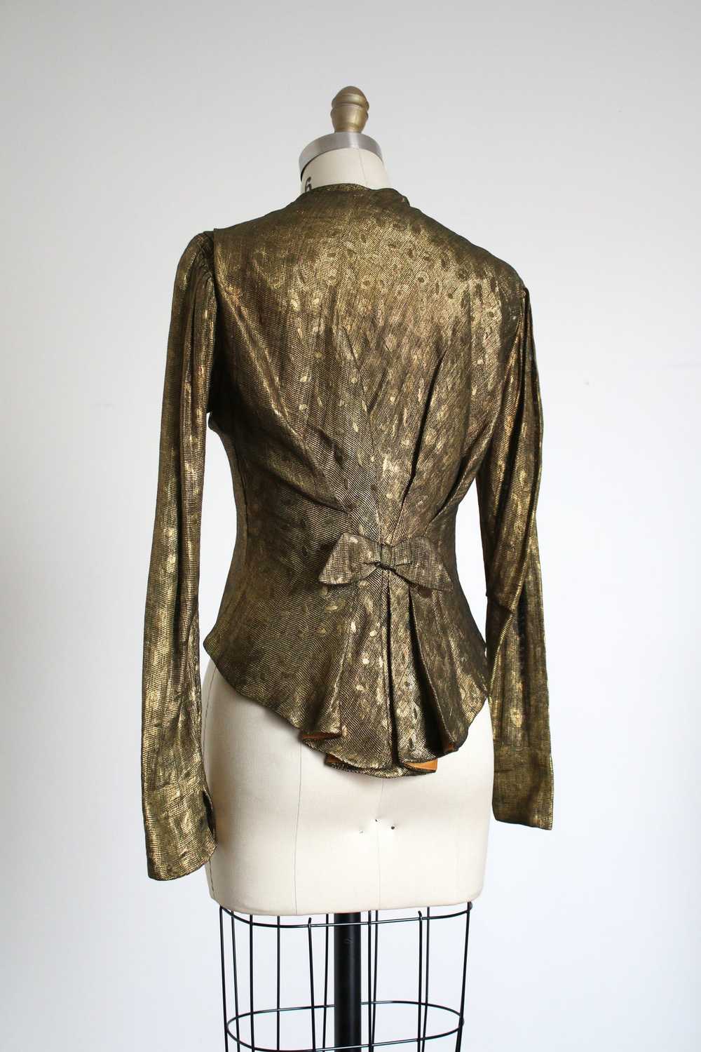 vintage 1930s gold lamé jacket {s} - image 1