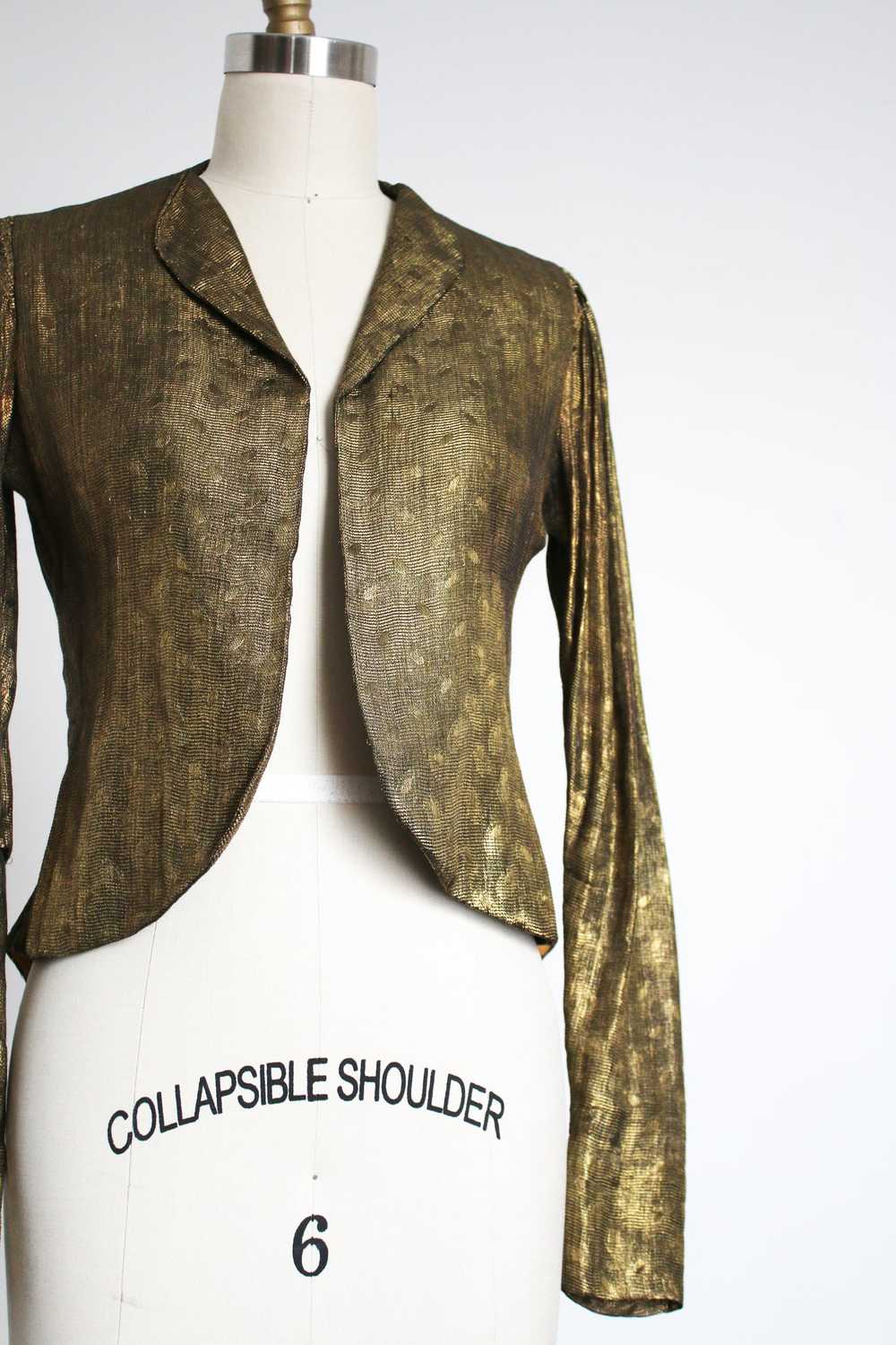 vintage 1930s gold lamé jacket {s} - image 3