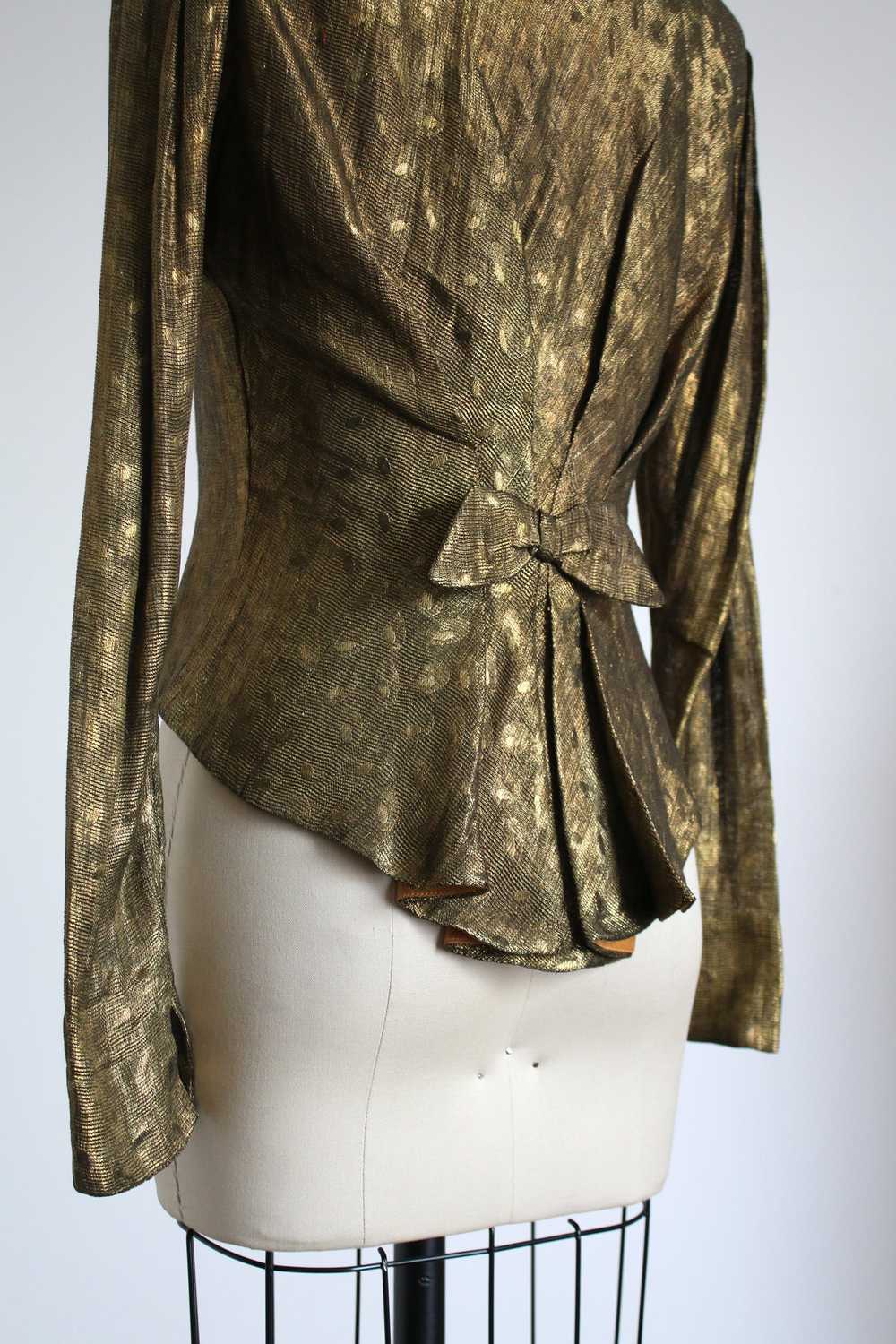 vintage 1930s gold lamé jacket {s} - image 4