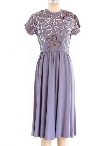 1940's Soutache Sequin Dress - image 1