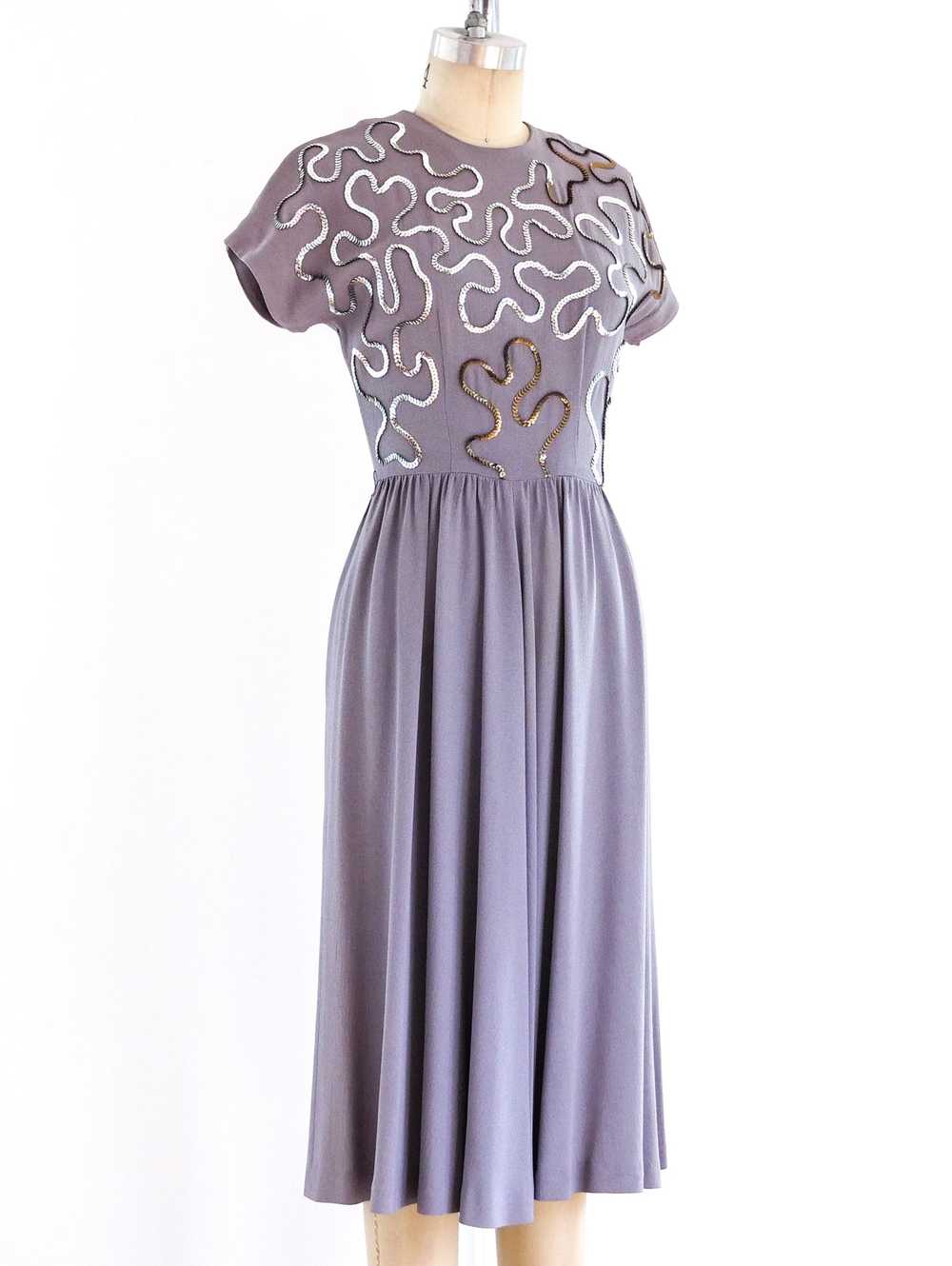 1940's Soutache Sequin Dress - image 3