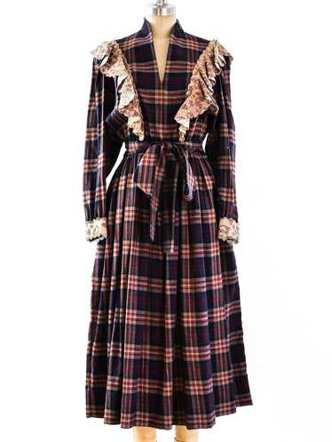 Zandra Rhodes Plaid Ruffle Dress