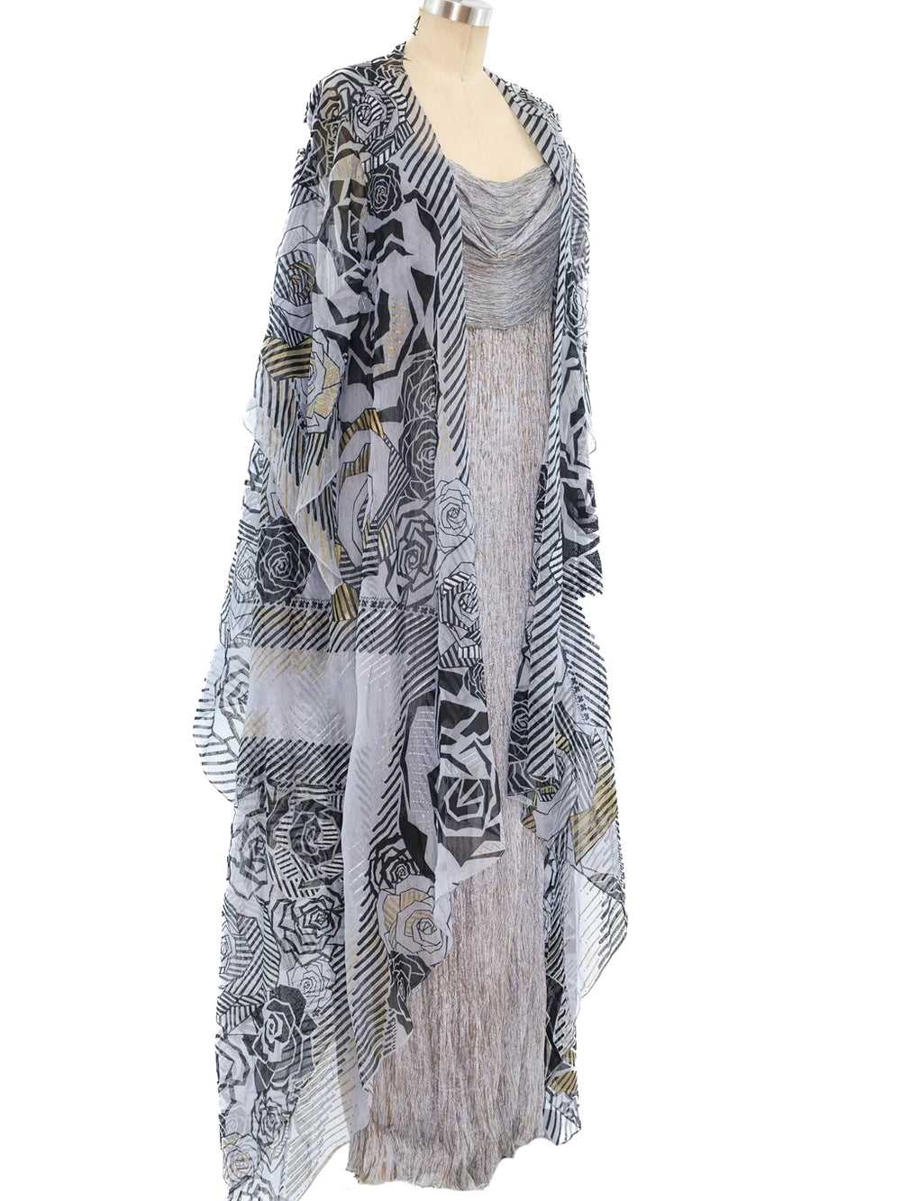 Zandra Rhodes Pleated Column Dress with Duster - image 3