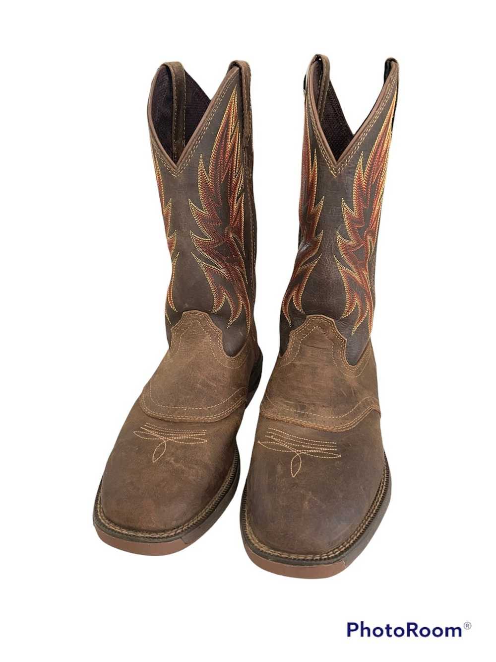 Cabelas cabelas cowboy boots brown and red stitch… - image 2